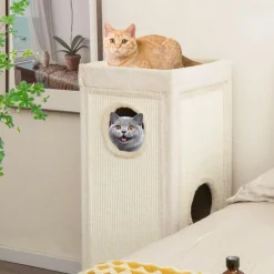 Tangkula 4 Story Cat Tree Condo, 39 Inch Multi-Layer Cat House with Sisal Scratch Pad