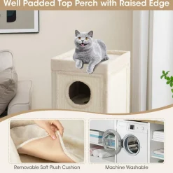 Tangkula 4 Story Cat Tree Condo, 39 Inch Multi-Layer Cat House with Sisal Scratch Pad