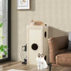 Tangkula 4 Story Cat Tree Condo, 39 Inch Multi-Layer Cat House with Sisal Scratch Pad
