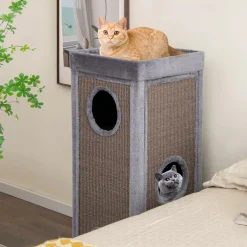 Tangkula 4 Story Cat Tree Condo, 39 Inch Multi-Layer Cat House with Sisal Scratch Pad