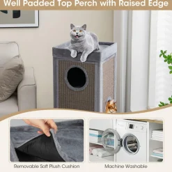 Tangkula 4 Story Cat Tree Condo, 39 Inch Multi-Layer Cat House with Sisal Scratch Pad