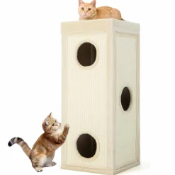 Tangkula 4 Story Cat Tree Condo, 39 Inch Multi-Layer Cat House with Sisal Scratch Pad