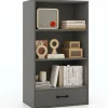 Tangkula 3 Tier Bookcase with Drawer, 48