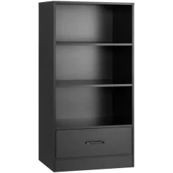Tangkula 3 Tier Bookcase with Drawer, 48