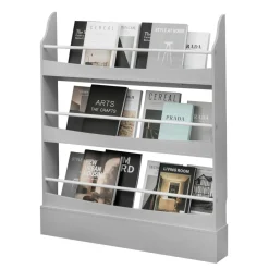 Tangkula 3 Tier Bookshelf, Bookcase Rack Wall for Books & Magazines