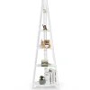 Tangkula 5 Tier Corner Shelf, 69 Inch Tall Corner Bookshelf Ladder Shelf Plant Stand for Living Room Home Office