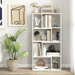 Tangkula 5 Tier Geometric Bookshelf, 48