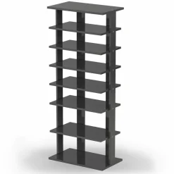 Tangkula 7 Tiers Vertical Shoe Rack, Entryway Wooden Shoes Racks, Modern Shoe Rack Organizer