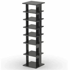 Tangkula 7 Tiers Vertical Shoe Rack, Entryway Wooden Shoes Racks, Modern Shoe Rack Organizer