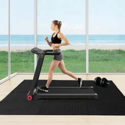 Tangkula 12 Tiles Exercise Flooring Mats with Border, Non-Slip EVA Foam Protective Mats