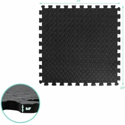Tangkula 12 Tiles Exercise Flooring Mats with Border, Non-Slip EVA Foam Protective Mats