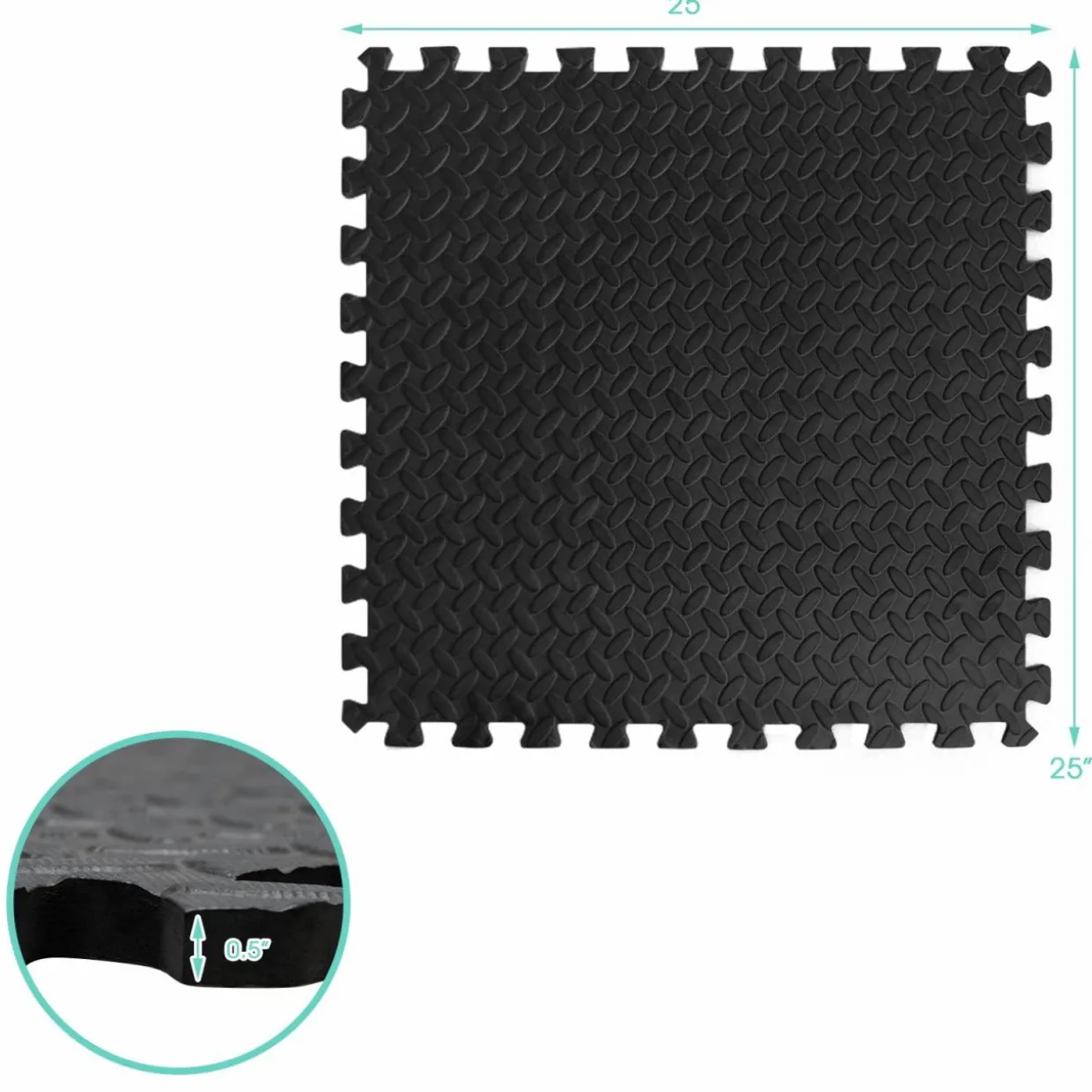 Tangkula 12 Tiles Exercise Flooring Mats with Border, Non-Slip EVA Foam Protective Mats