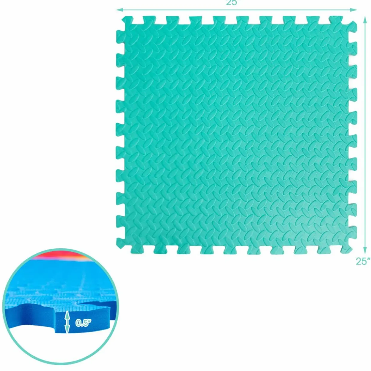Tangkula 12 Tiles Exercise Flooring Mats with Border, Non-Slip EVA Foam Protective Mats