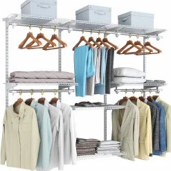 Tangkula 4 to 6 FT Custom Closet System, Wall Mounted Closet Maid with Hanging Rod