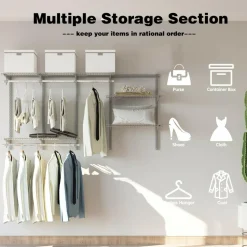 Tangkula 3 to 6 FT Custom Closet Organizer System Kit