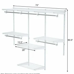 Tangkula 4 to 6 FT Custom Closet System, Wall Mounted Closet Maid with Hanging Rod