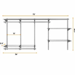 Tangkula 3 to 6 FT Custom Closet Organizer System Kit