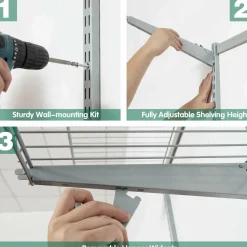 Tangkula 3 to 6 FT Custom Closet Organizer System Kit