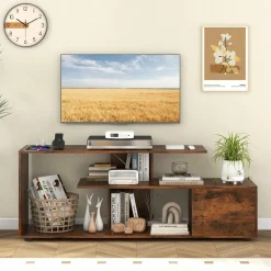 Tangkula 60" TV Stand with Charging Station