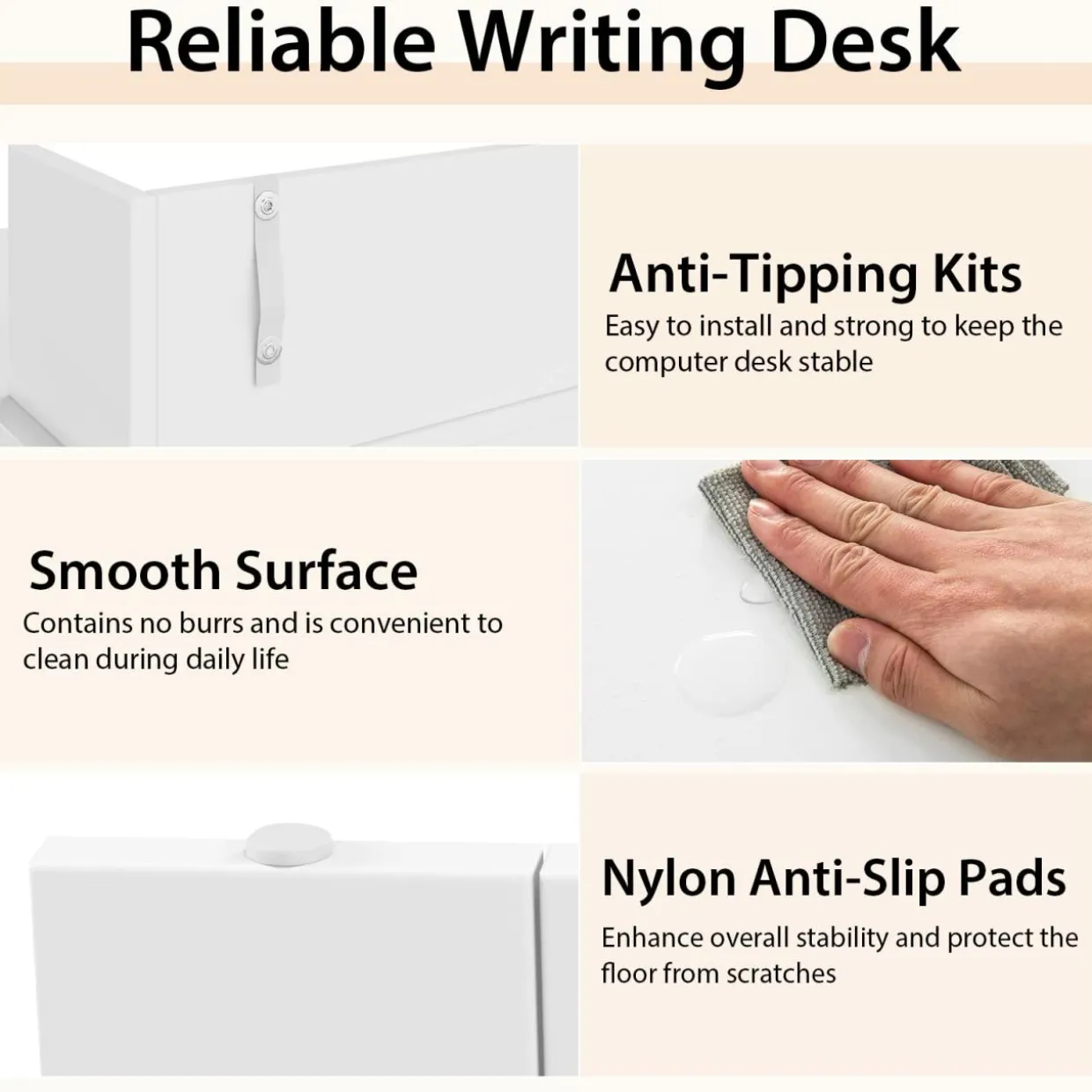 Tangkula 48" White Desk with Storage Bookshelf, Home Office Computer Desk with Dual 3 Tier Bookshelf & Monitor Shelf