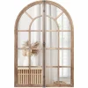 Tangkula 24" x 34" Arched Window Mirror, Farmhouse Decorative Arch Mirror