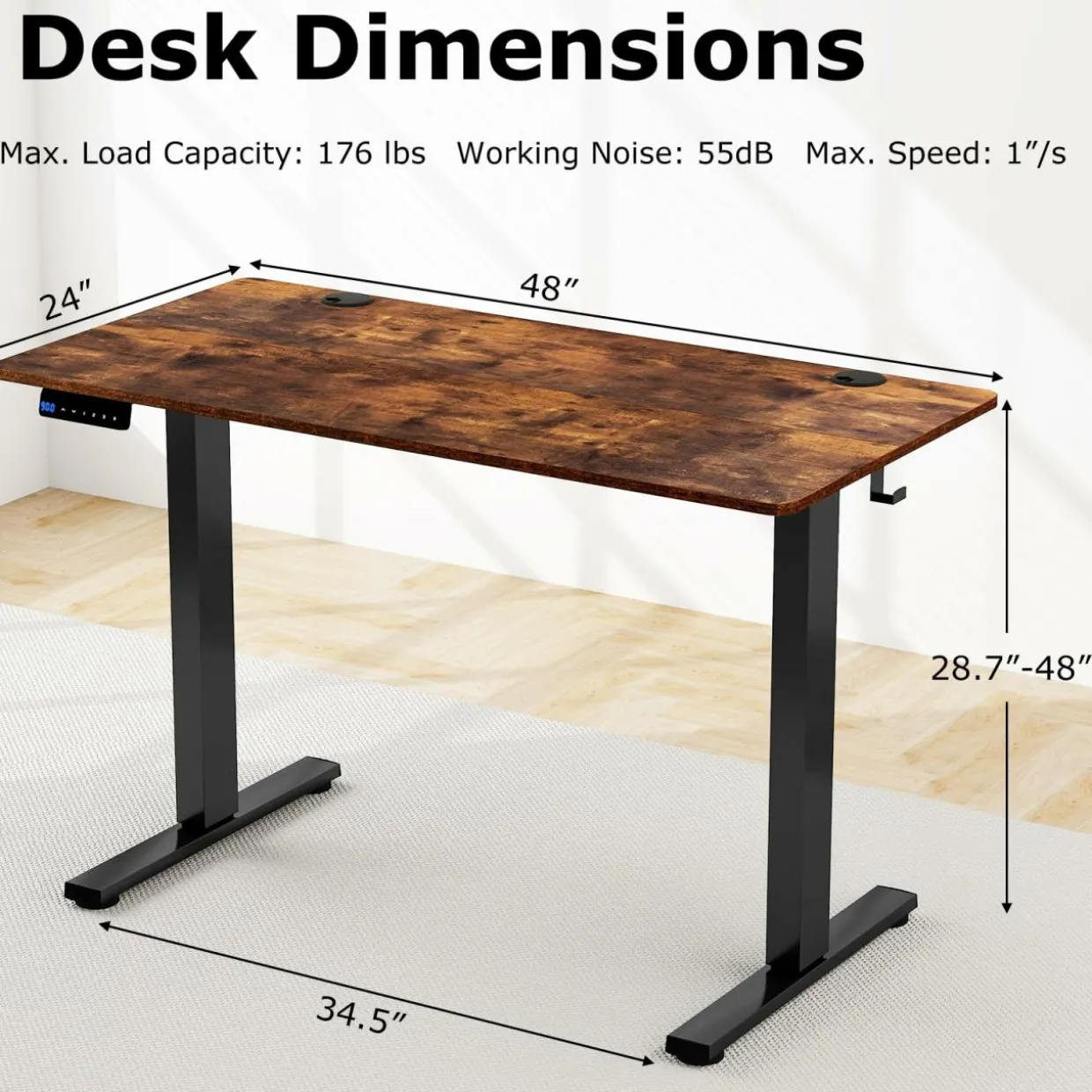 Tangkula 48" x 24" Electric Standing Desk