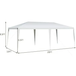 Tangkula 10 x 20 Feet Canopy Tent, Waterproof Wedding Canopy with Wind Rope, Outdoor Shelter Pavilion for Parties