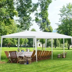 Tangkula 10 x 30 Feet Outdoor Canopy Tent, Wedding Party Tent with 16 Stakes & 8 Wind Ropes