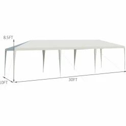 Tangkula 10 x 30 Feet Outdoor Canopy Tent, Wedding Party Tent with 16 Stakes & 8 Wind Ropes