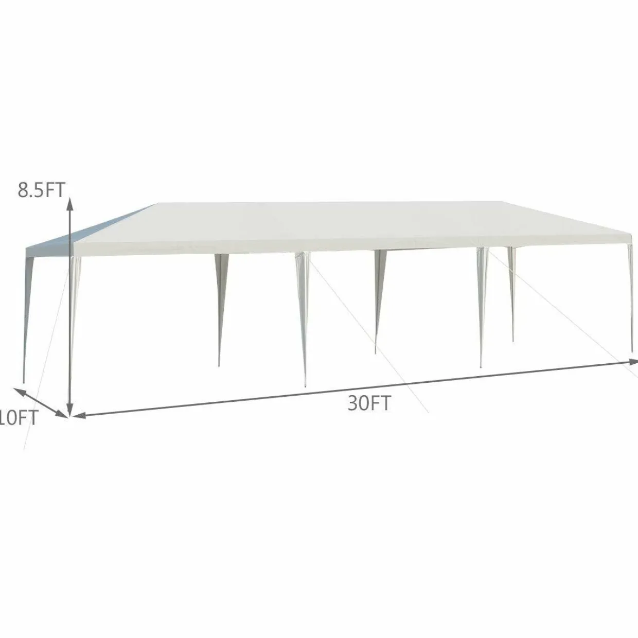 Tangkula 10 x 30 Feet Outdoor Canopy Tent, Wedding Party Tent with 16 Stakes & 8 Wind Ropes