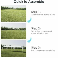 Tangkula 10 x 30 Feet Outdoor Canopy Tent, Wedding Party Tent with 16 Stakes & 8 Wind Ropes
