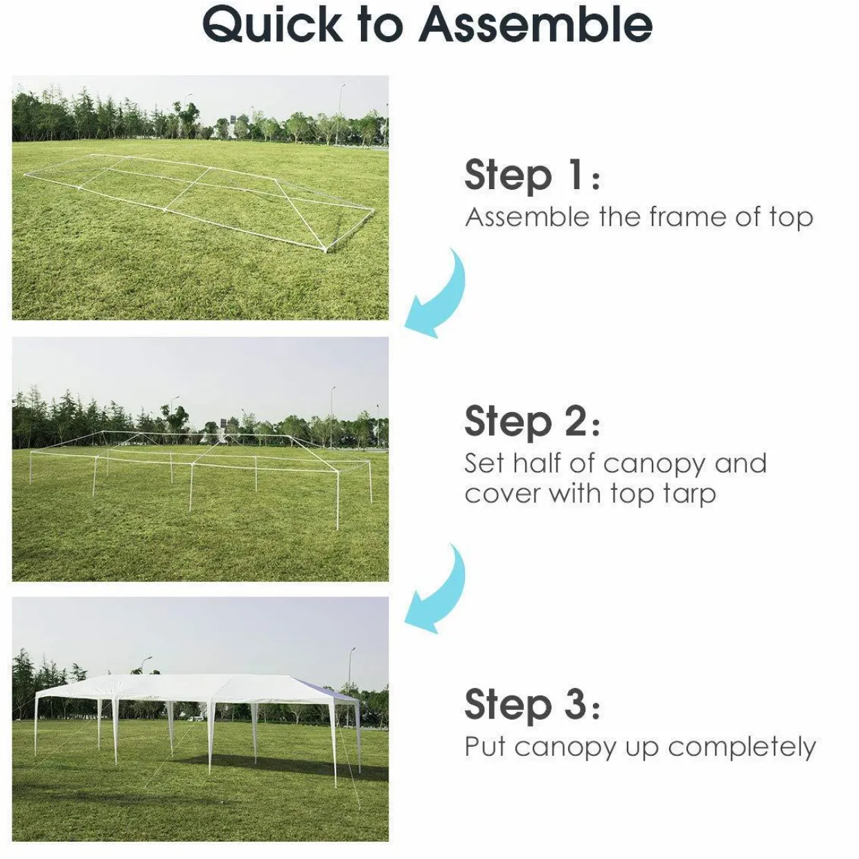 Tangkula 10 x 30 Feet Outdoor Canopy Tent, Wedding Party Tent with 16 Stakes & 8 Wind Ropes