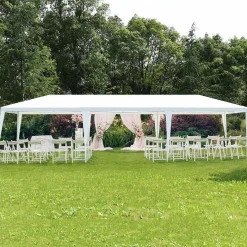 Tangkula 10 x 30 Feet Outdoor Canopy Tent, Wedding Party Tent with 16 Stakes & 8 Wind Ropes
