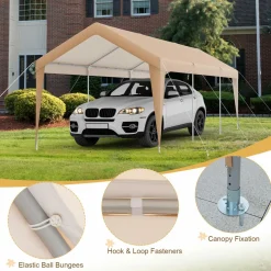 Tangkula 10 x 20 FT Heavy-Duty Carport, Portable Garage Tent Carport with Galvanized Steel Frame