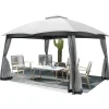 Tangkula 10 X 10 FT Patio Gazebo with Privacy Netting