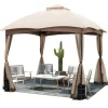 Tangkula 10 X 10 FT Patio Gazebo with Privacy Netting
