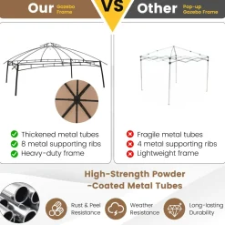 Tangkula 10 X 10 FT Patio Gazebo with Privacy Netting