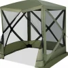 Tangkula 6.7 x 6.7 Ft Pop Up Gazebo with Netting, Portable Screen Tent with 4 Sided Mesh Walls