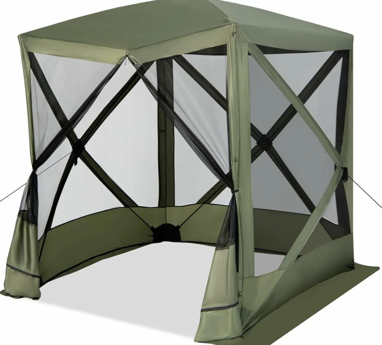 Tangkula 6.7 x 6.7 Ft Pop Up Gazebo with Netting, Portable Screen Tent with 4 Sided Mesh Walls