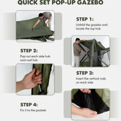 Tangkula 6.7 x 6.7 Ft Pop Up Gazebo with Netting, Portable Screen Tent with 4 Sided Mesh Walls