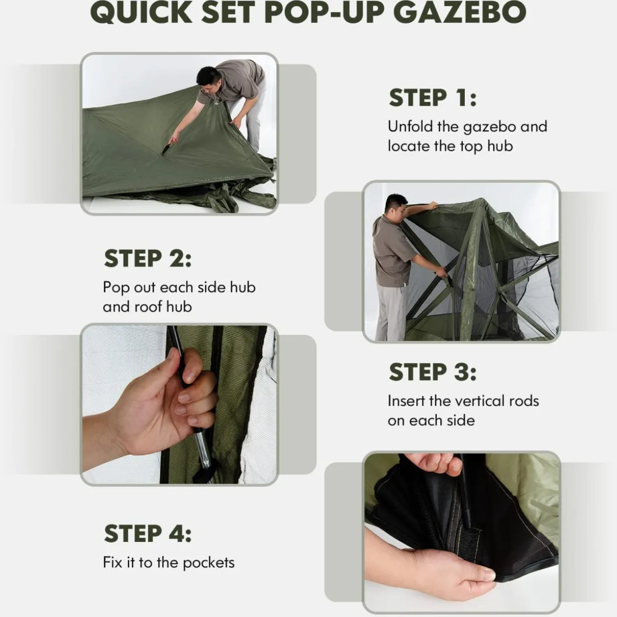 Tangkula 6.7 x 6.7 Ft Pop Up Gazebo with Netting, Portable Screen Tent with 4 Sided Mesh Walls