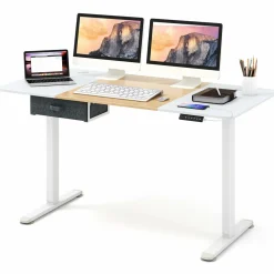 Tangkula 55” x 28” Height Adjustable Electric Standing Desk, Ergonomic Sit Stand Desk