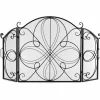 Tangkula 59.5 x 32.5 Inch Fireplace Screen, 3-Panel Folding Spark Guard w/Floral Pattern