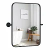 Tangkula 30 x 22 Inch Pivot Wall-Mounted Mirror, Tilting Bathroom Mirror w/Shatter-Proof Film