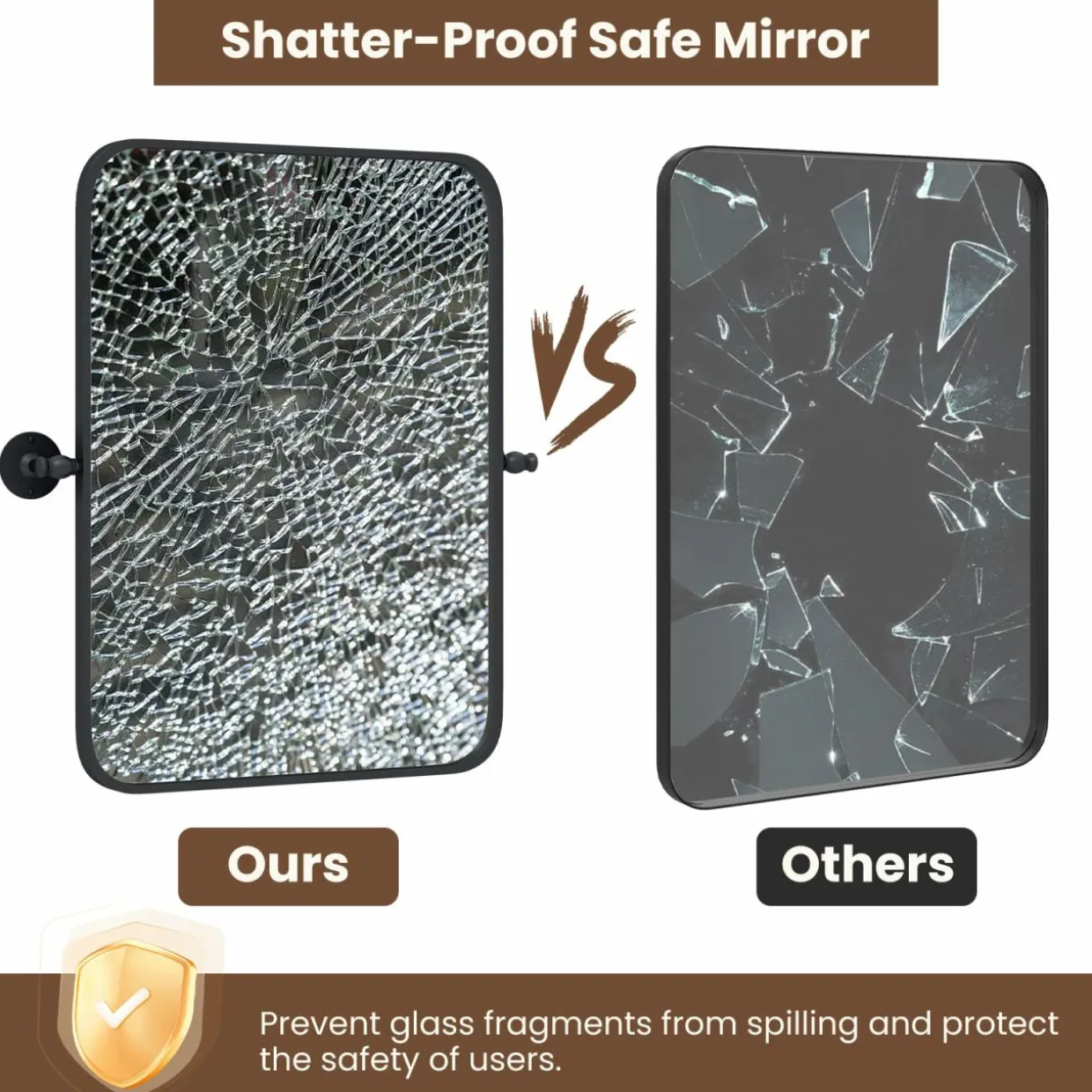 Tangkula 30 x 22 Inch Pivot Wall-Mounted Mirror, Tilting Bathroom Mirror w/Shatter-Proof Film