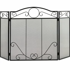 Tangkula 50 x 29 Inches 3-Panel Heat-Resistant Metal Mesh Fireplace Screen