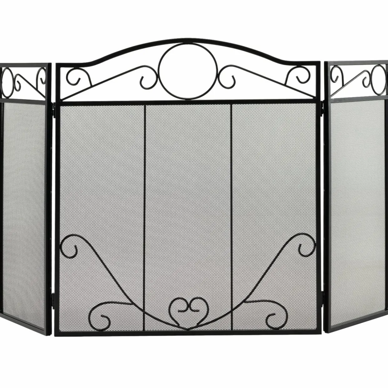 Tangkula 50 x 29 Inches 3-Panel Heat-Resistant Metal Mesh Fireplace Screen