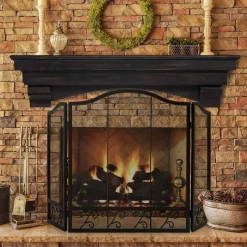 Tangkula 50 x 31 Inches 3-Panel Heat-Resistant Metal Mesh Fireplace Screen