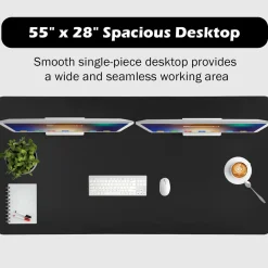 Tangkula 55 x 28 Inches Universal Relevance Table Top, Solid One-Piece Wooden Desktop