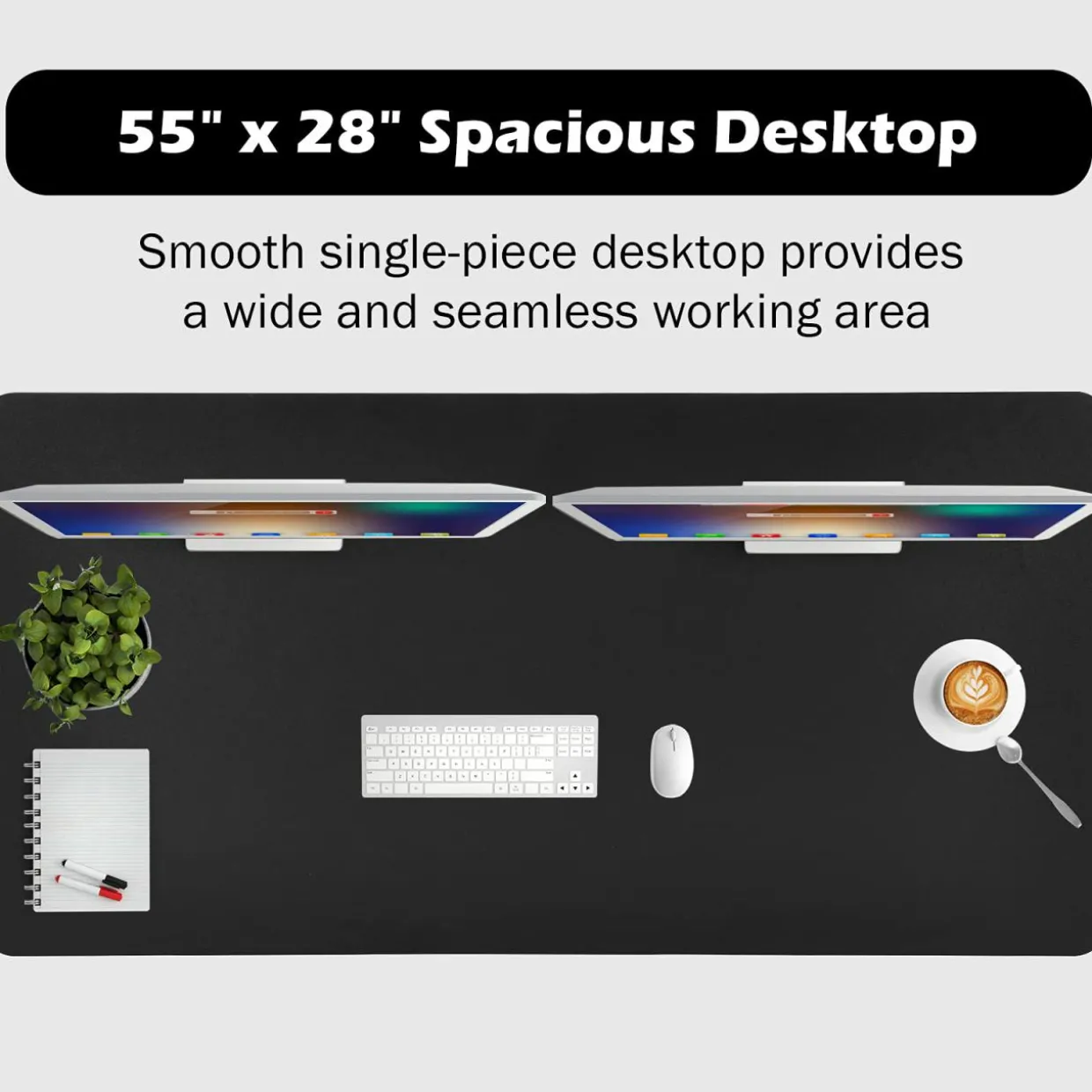 Tangkula 55 x 28 Inches Universal Relevance Table Top, Solid One-Piece Wooden Desktop